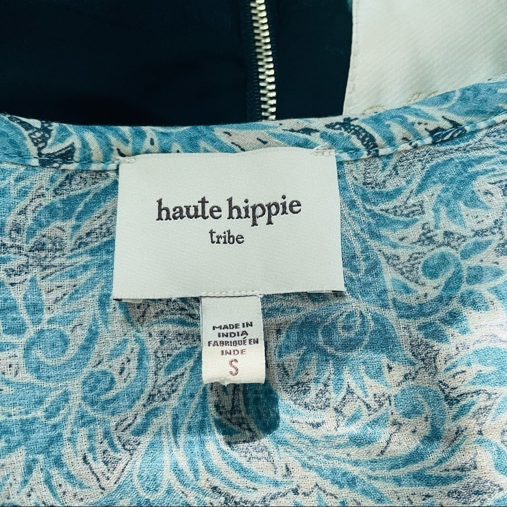 Haute Hippie Tribe Blue Tassel  Long Sleeve Peasant Blouse - Picture 9 of 14